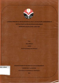 Laporan Individual                                                                                                                                     Program Pengenalan Lapangan (PPL) Kependidikan di Pusat Dakwah Islam Jawa Barat Kelompok Praktikan Pusat Dakwah Islam Semester Genap/Ganjil Tahun 2015